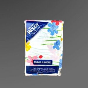 Pequot Twilite Standard Pillow‎ Cases Set of 2 NOS Unopened Package Floral Vtg